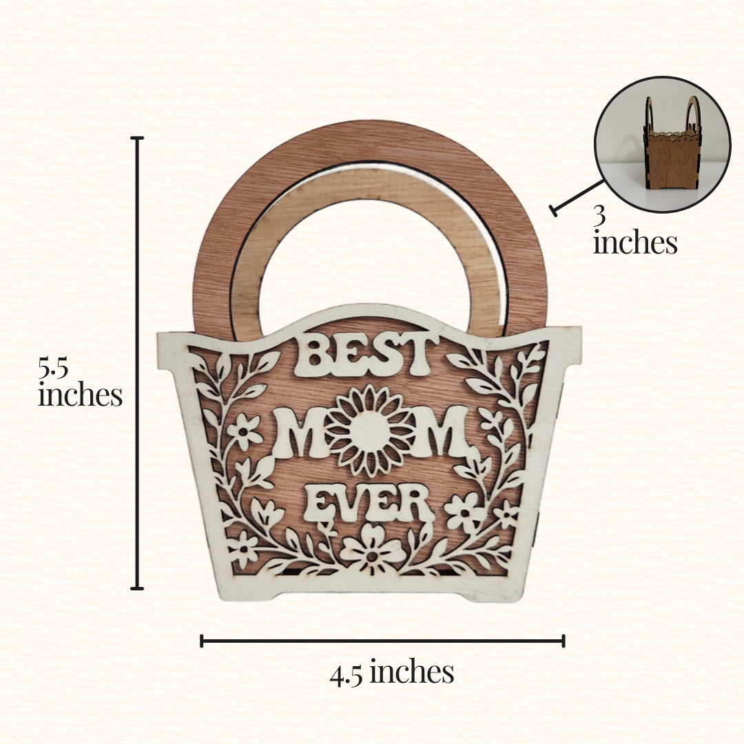 Butterfly Best Mom M. Basket Measurement