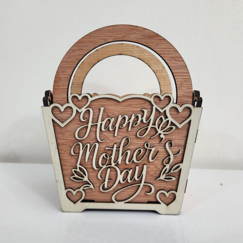 Happy Mother's Day Mini Wooden Basket - Image 2