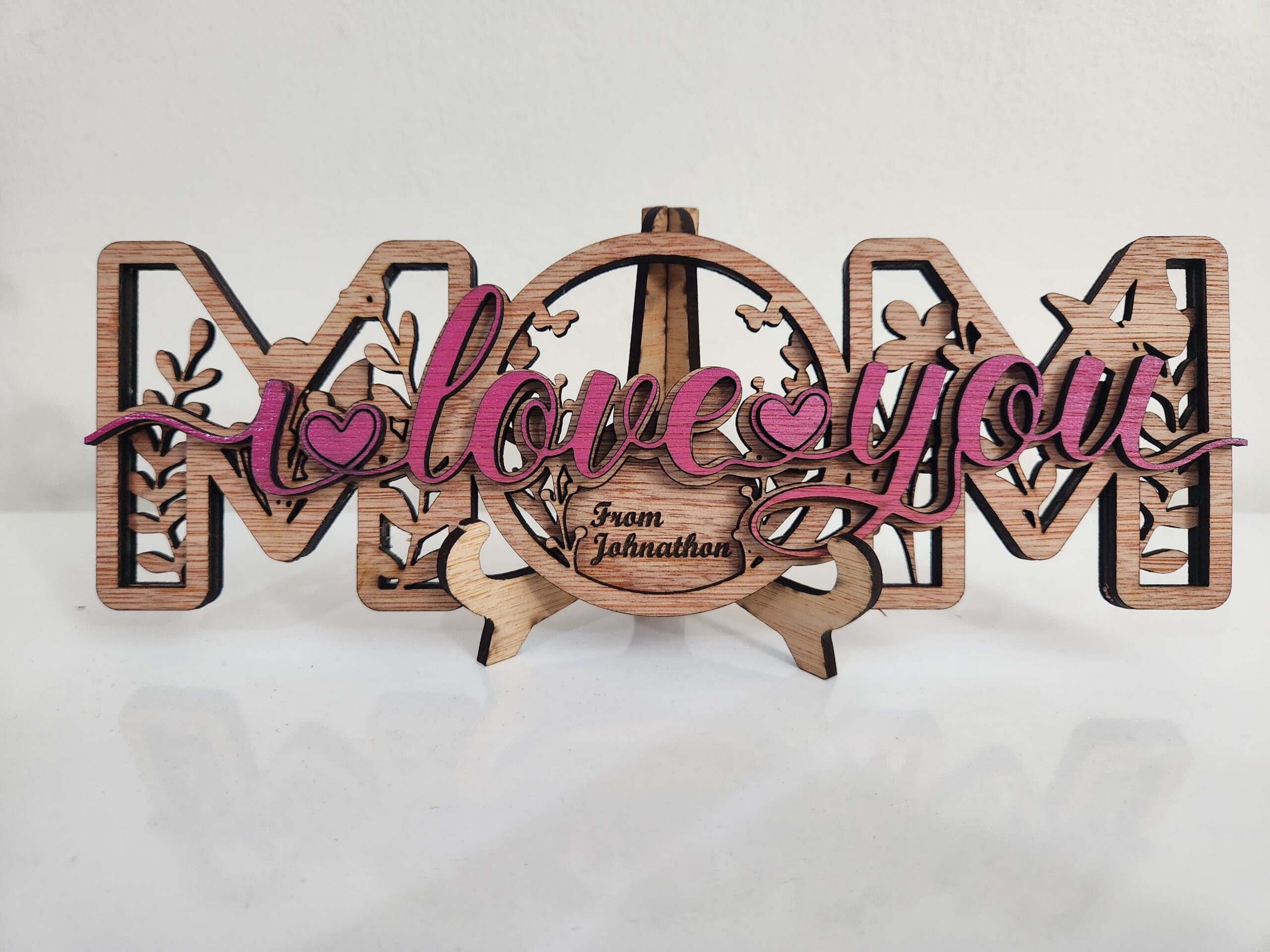 Mom Love You Custom Desk Sign -- Large