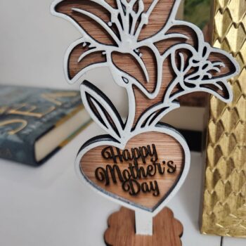 Personalized Engraved Wooden Flower – Custom Message Keepsake Gift