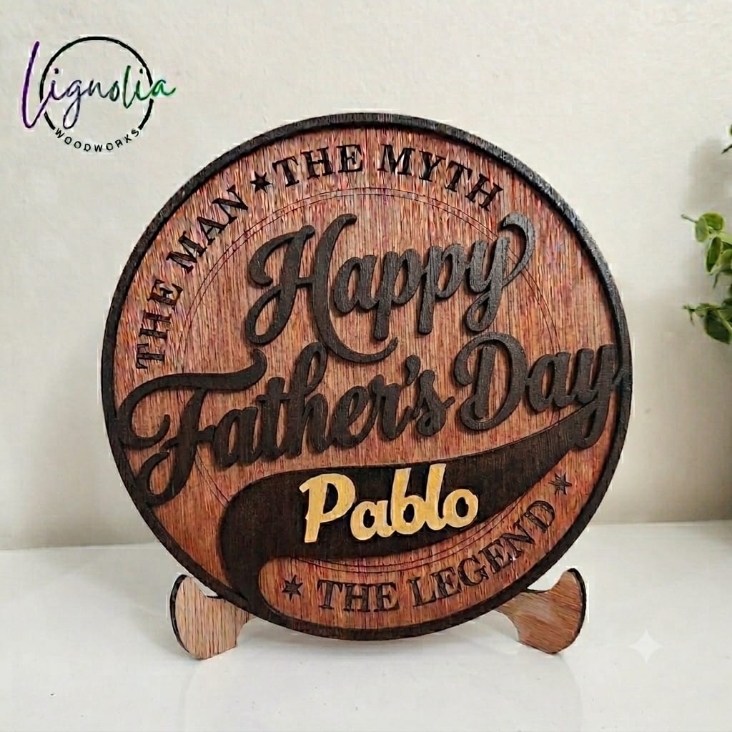 Dad Round Desk Sign