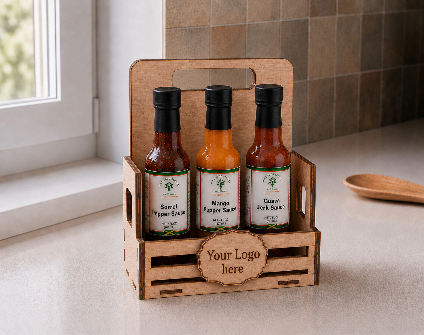 Customizable Wooden Tiered Spice Rack 3 Tier