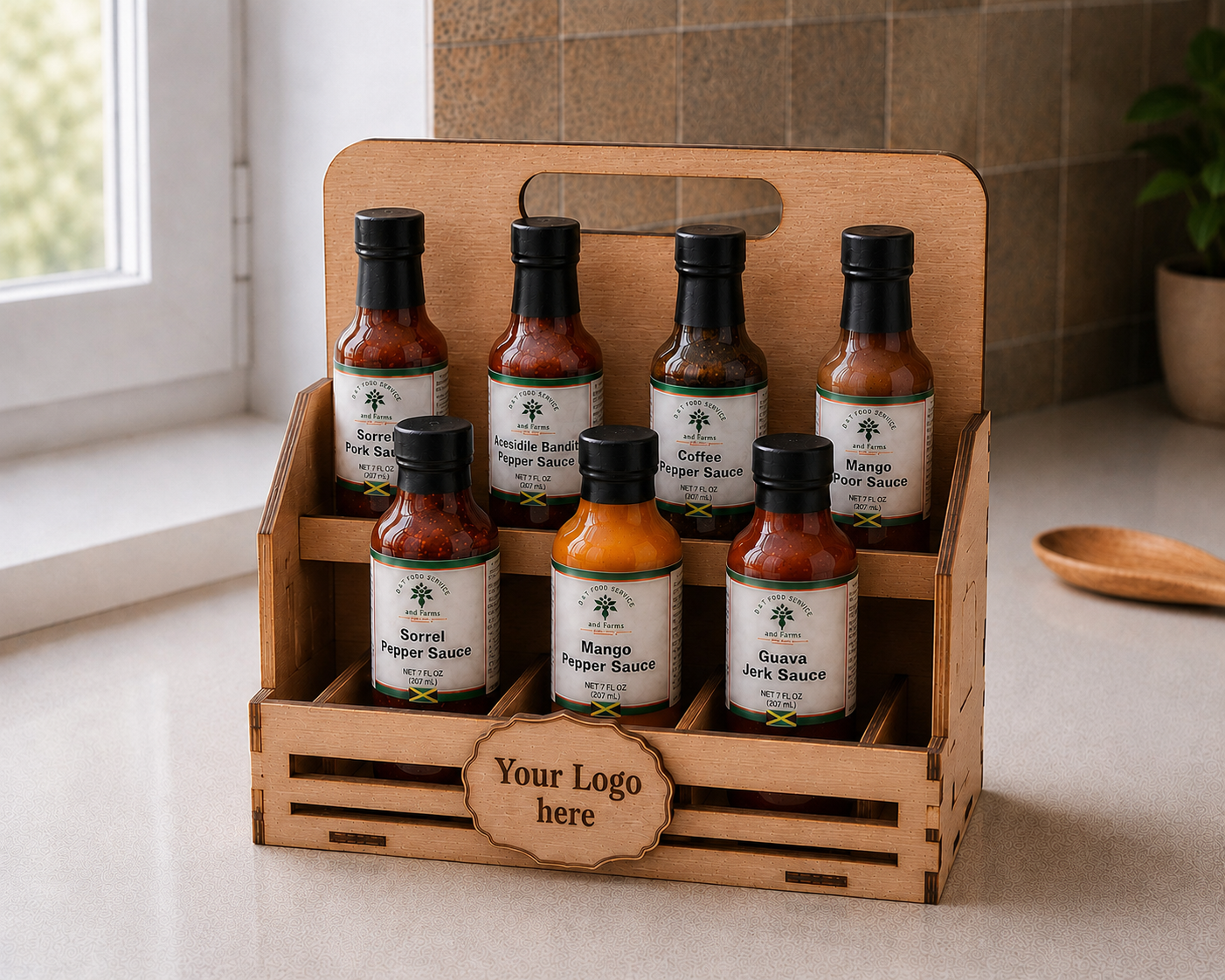 Customizable Wooden Tiered Spice Rack Double Tier