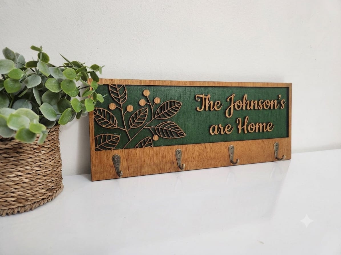 Custom Key Hanger - Lignolia Woodworks