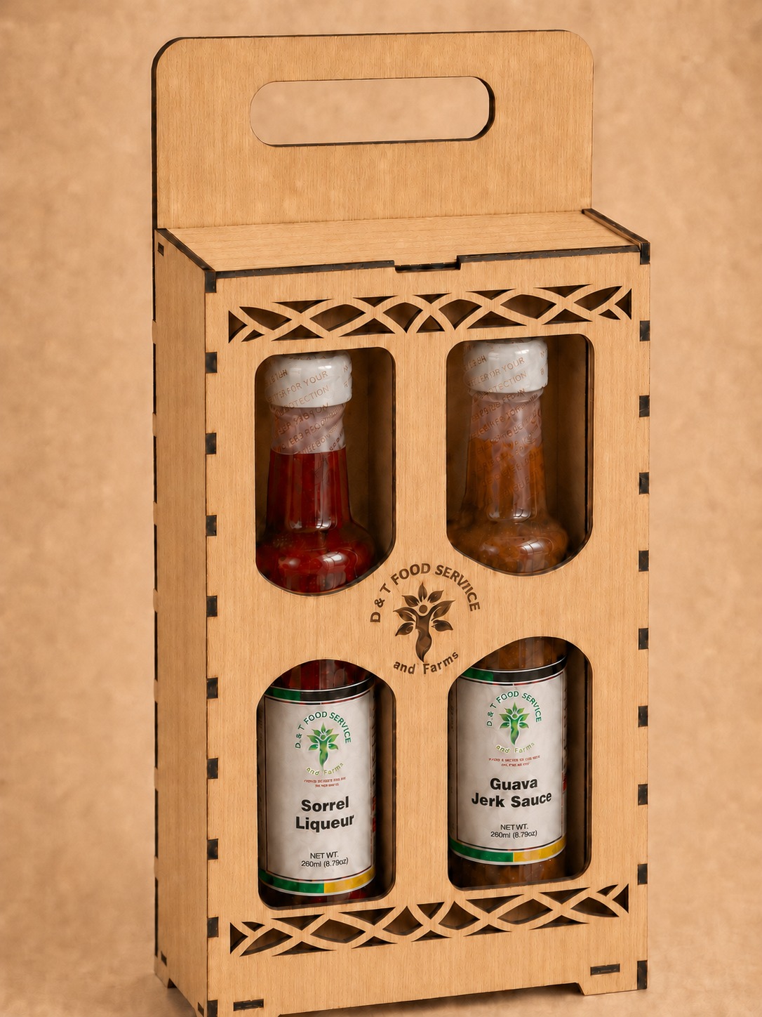 Personalized Wooden 2-Bottle Gift Box with Custom Logo