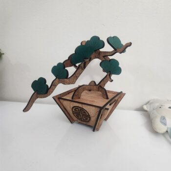 Green Leaf Wooden Bonsai Plants
